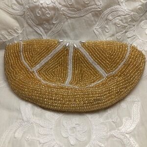 Vintage Darling Beaded Lemon Slice Coin Purse 💛